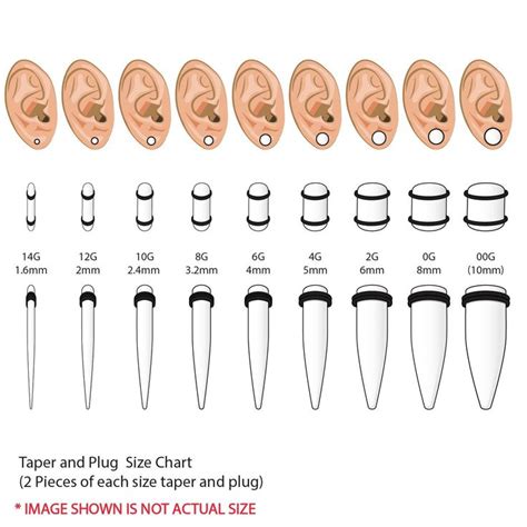 5 8 gauges in ear|standard earring gauge.